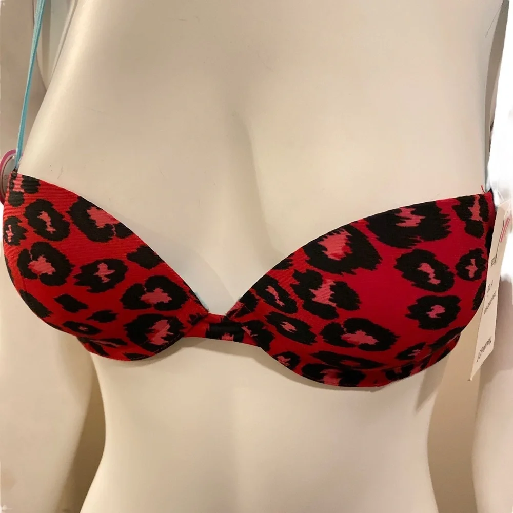 NWT FLIRTITUDE Push Up Bra with Cheetah Print, 32A - Picture 3 of 9